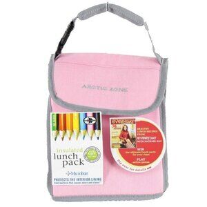 Arctic Zone NEW 7 x 8 x 5.5 Pink Gray Safe Insulated Microban Lunch Pack